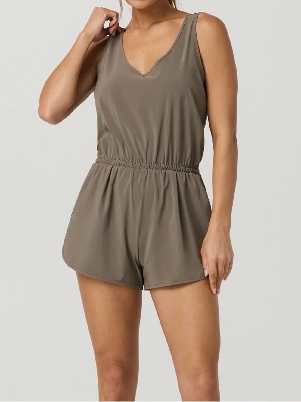 NWT Vuori Villa Tank Romper in Bark